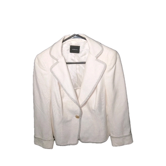AKRIS Cotton Wool Cream Double Faced Blazer Womens Size 10 - Picture 11 of 16
